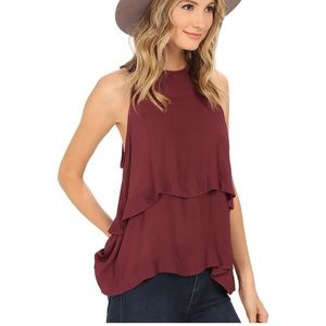 NWT Free People Layered Plum Tunic Tank